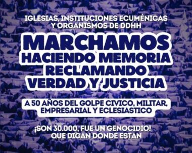 A 50 años del golpe, el MEDH convoca a marchar